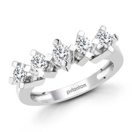 1.00 ct. F HRD Sertifikalı Pırlanta Beştaş Alyans